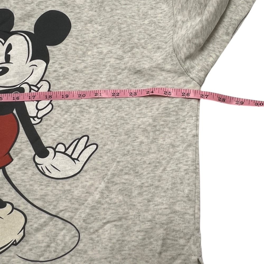Disney Mickey and Minnie Mouse Women's Sweatshirt Light Gray Side Slits Sz XL - Picture 3 of 6